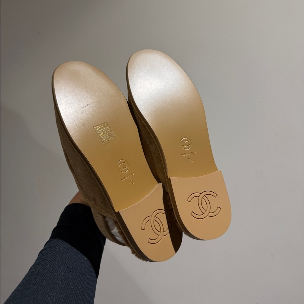 LAST DAY Chanel Shearling Slingback Loafers | Size 38 - Picture 12 of 13